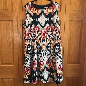 DressBarn Colorful Geometric Dress